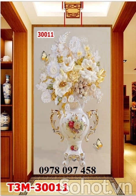 Tranh gạch - tranh bình hoa 3D