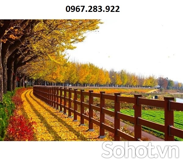 Tranh gạch ốp tường phong cảnh lá mùa thu