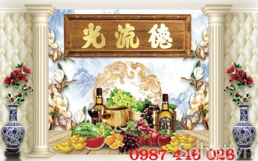 Gạch tranh ban thờ đẹp Hp272