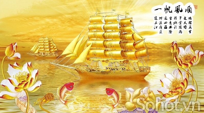Tranh gạch thuyền buồm