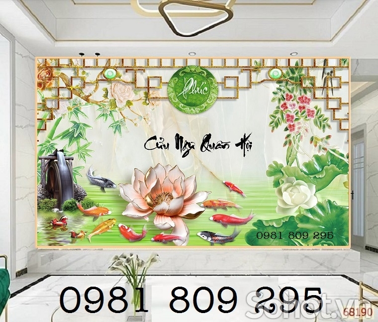 Tranh hoa sen 3d- gạch tranh HP0745