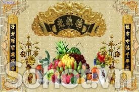 Tranh gạch 3d ốp tường phòng thờ - 6777CN