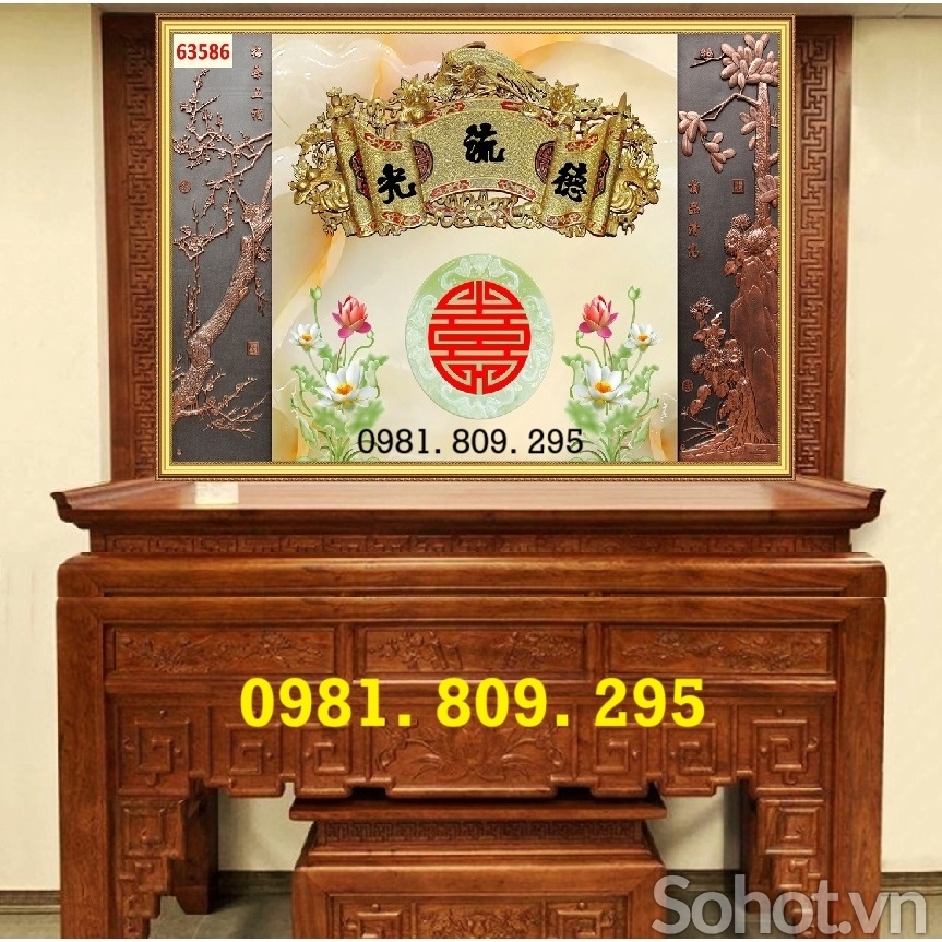 Gạch tranh phòng thờ chữ Phúc SP999