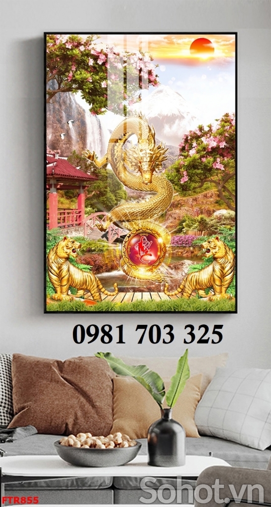 Tranh gạch 3d rồng phượng cao cấp
