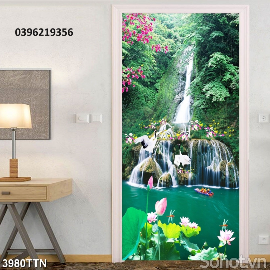 Tranh phong cảnh thác nước đẹp