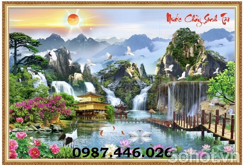 Tranh gạch men thác nước HP887282