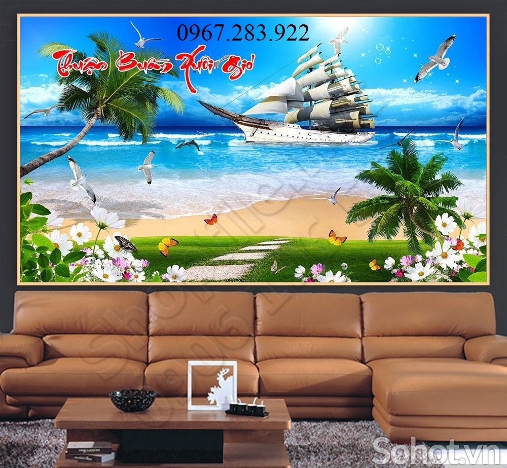 Tranh gạch- Tranh thuận buồm xuôi gió