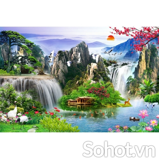 Tranh gạch 3d sơn thủy hữu tình - 622XX
