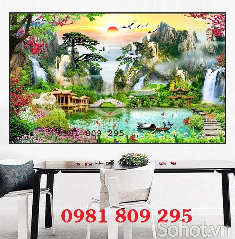 Tranh gạch men ốp tường phong cảnh