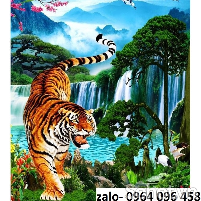Tranh gạch 3d ốp tường tranh con hổ - XZS21