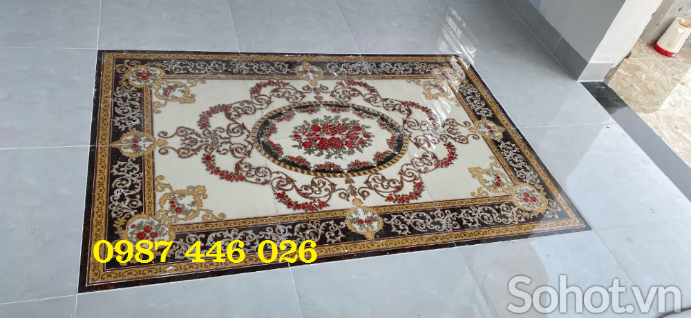 Gạch thảm chữ nhật khắc vàng HP8299