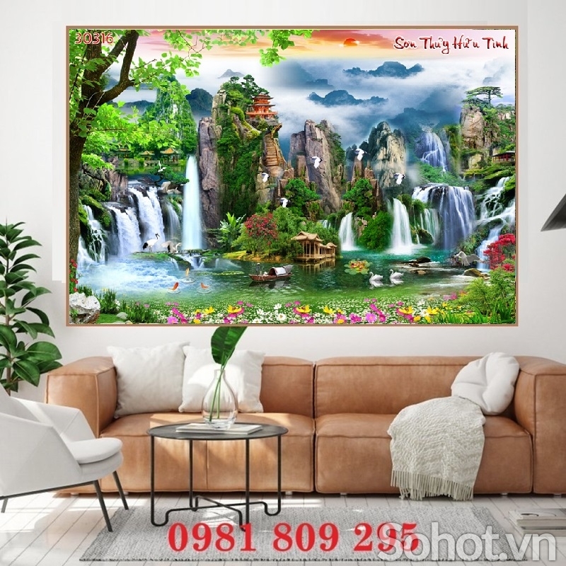 Tranh gạch phong cảnh trang trí 3d