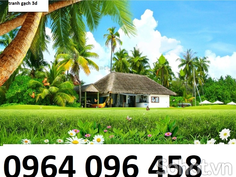 Tranh gạch men 3d phong cảnh đồng quê - 743DM