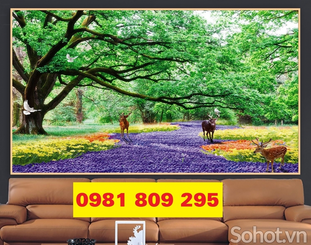 Gạch tranh cây cổ thụ 3d phong thủy