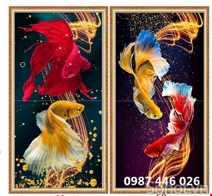 Gạch tranh cá chép HP97373