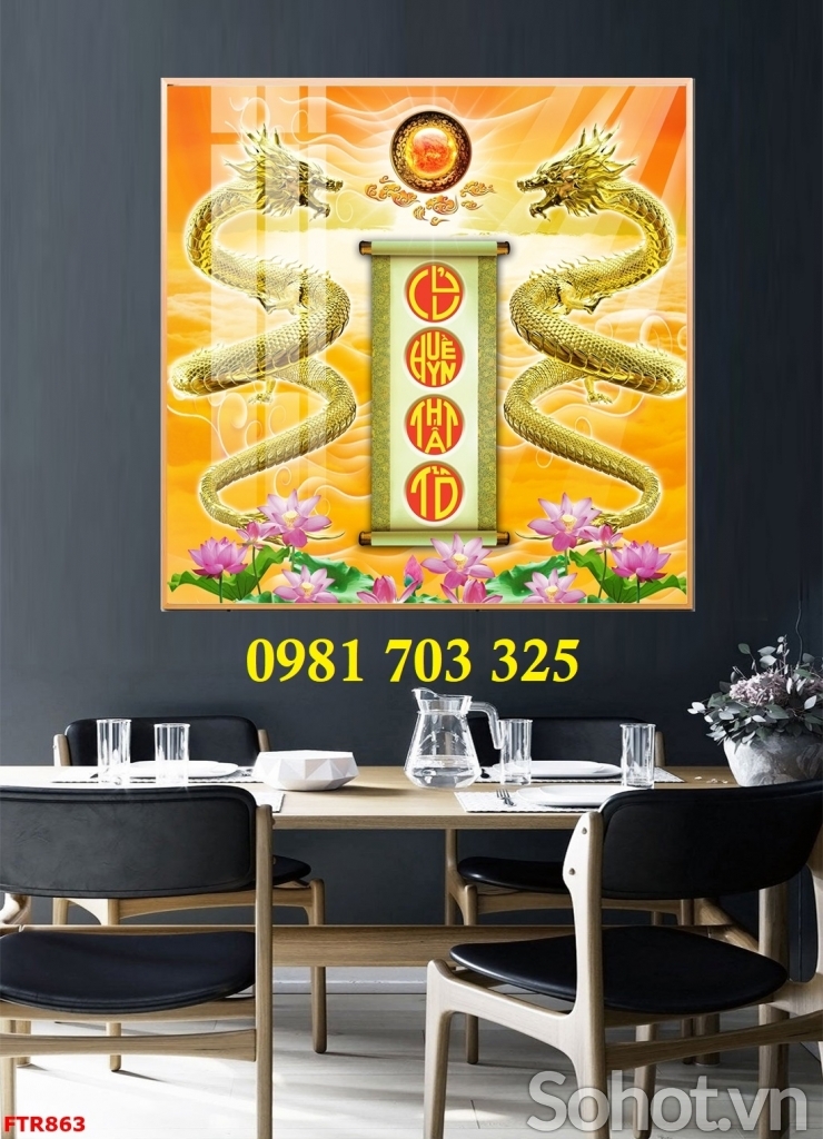 Gạch men 3D, tranh rồng phong thủy tài lộc