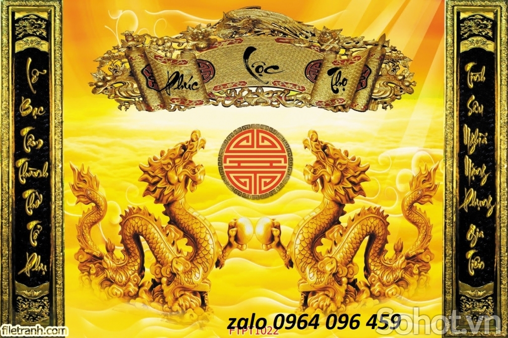 Tranh gạch 3d câu đối phòng thờ - CMM44