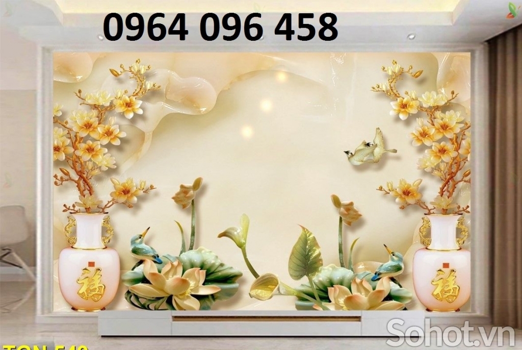 Tranh 3d - tranh gạch 3d ốp tường phòng khách - HXZ22