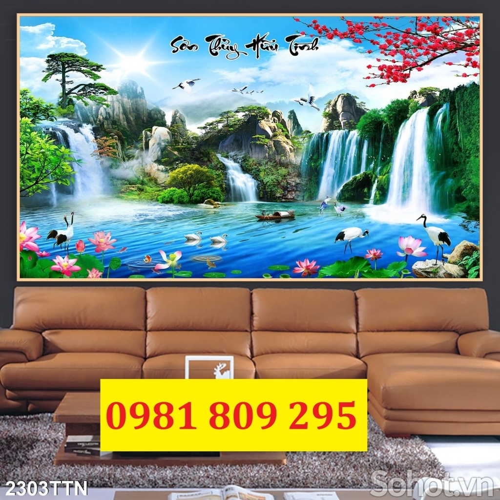 Tranh gạch hồ sen HP7686