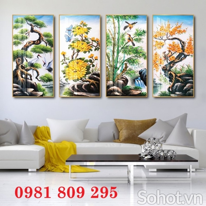 Tranh gạch tứ quý ốp tường HN92392