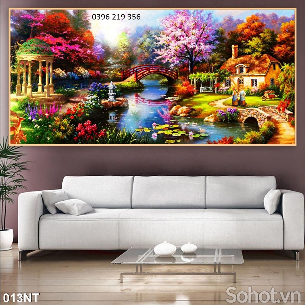 Tranh gạch men 3d trang trí tường Phong Cảnh