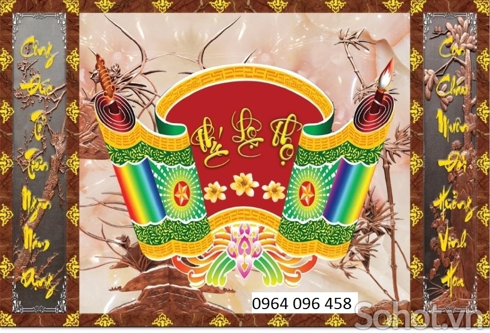 Tranh gạch 3d ốp tường phong thờ - 767C