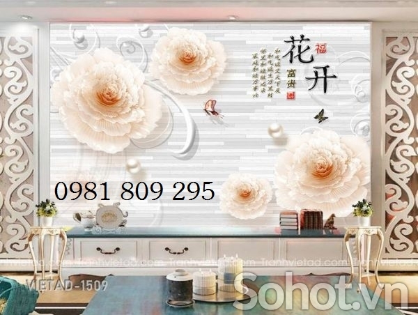 tranh 3d, tranh hoa ngọc, tranh gach 3d