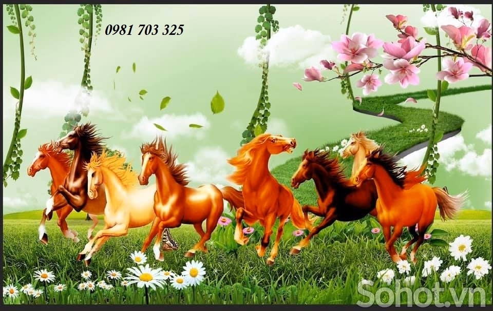 tranh gạch phong thủy bát mã