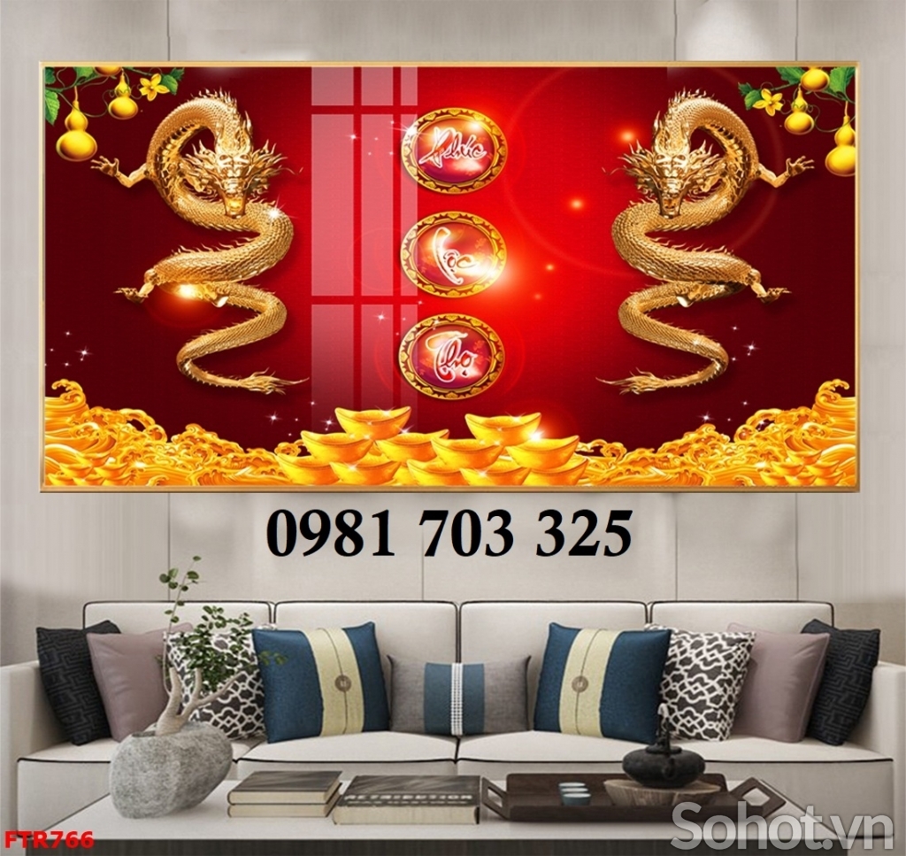 Gạch tranh sang trọng rồng phượng