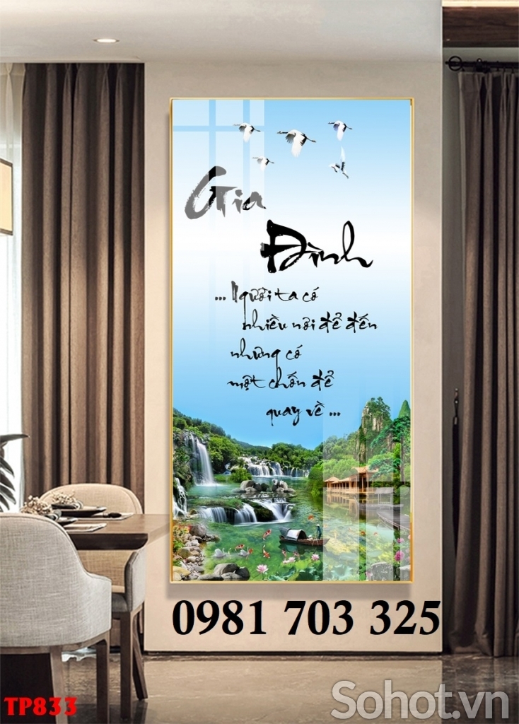 Tranh gạch 3D thư pháp ý nghĩa