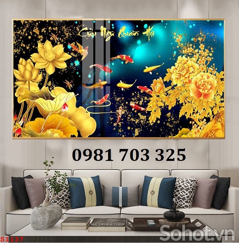 Gạch men cá chép dán tường phòng khách