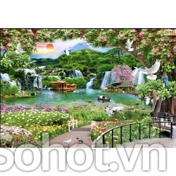 Tranh dán phòng khách - tranh phong cảnh thiên nhiên