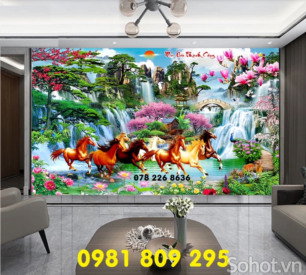 Gạch tranh 3d ngựa - mã đáo thành công