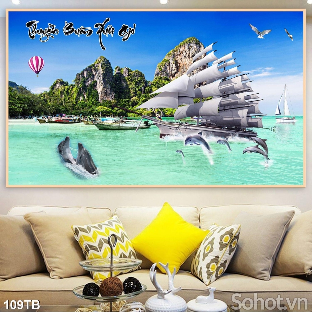 Gạch tranh- Tranh thuận buồm xuôi gió