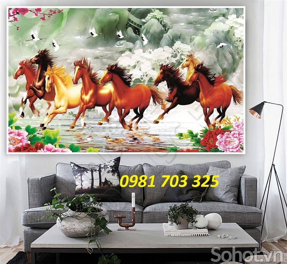 Tranh gạch 3D bát mã