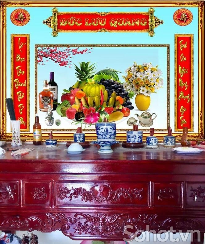 Tranh gạch ốp tường phòng thờ