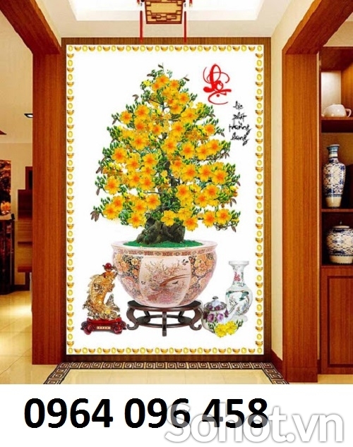 tranh gạch 3d cây mai - SM77
