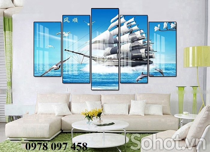 Tranh gạch 3 D - tranh thuyền buồm