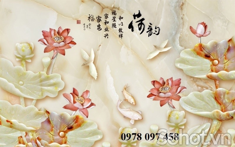 Tranh gạch phòng ngủ - tranh hoa 3D