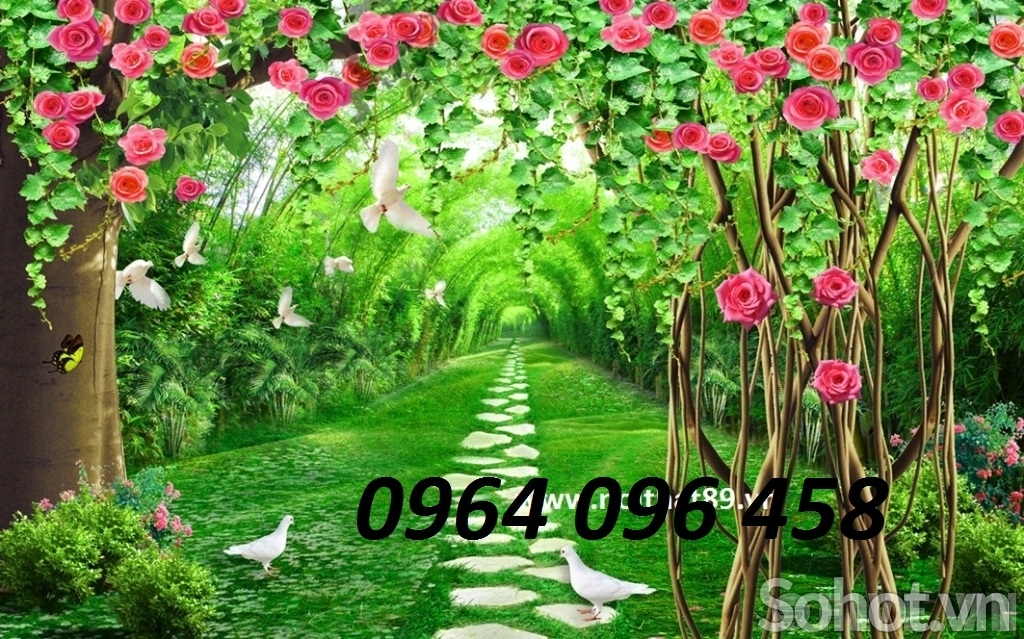 Tranh gạch 3d hoa hồng - SX555