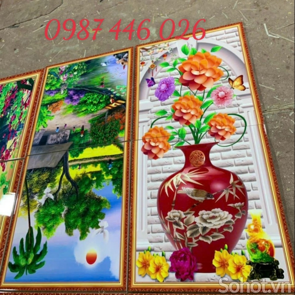 Gạch ốp tường tranh gạch men 3d ảnh thực tế