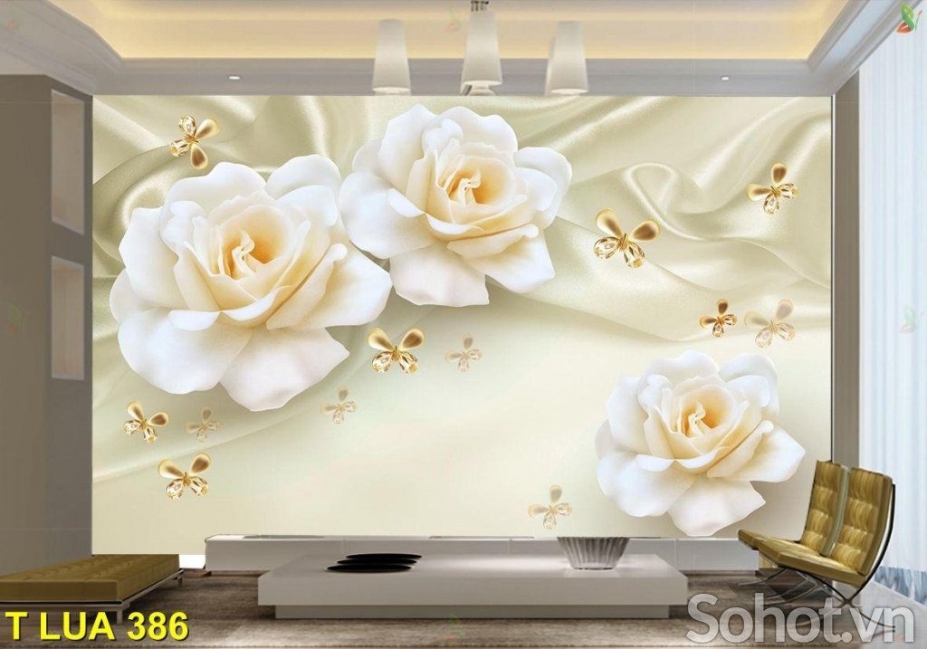 tranh hoa, gạch tranh trang trí tường