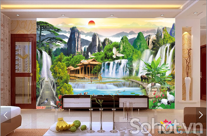 Gạch tranh 3d ốp tường rào - GCC22