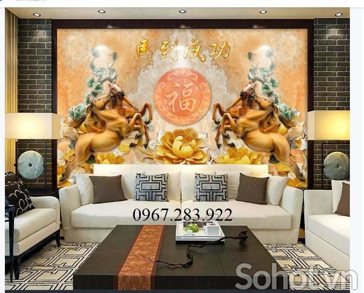 Gạch ốp tường 3D bát mã