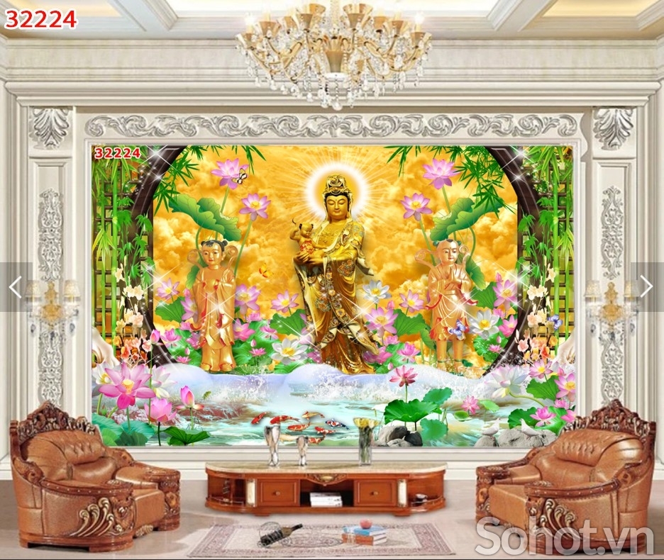 Tranh phật 3d - tranh gạch 3d phật - 543XZ