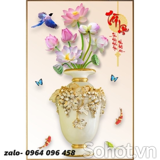 Tranh gạch bình hoa 3d - 67CVB