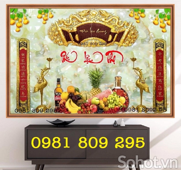 Tranh gạch phúc lộc thọ - tranh ốp phòng thờ