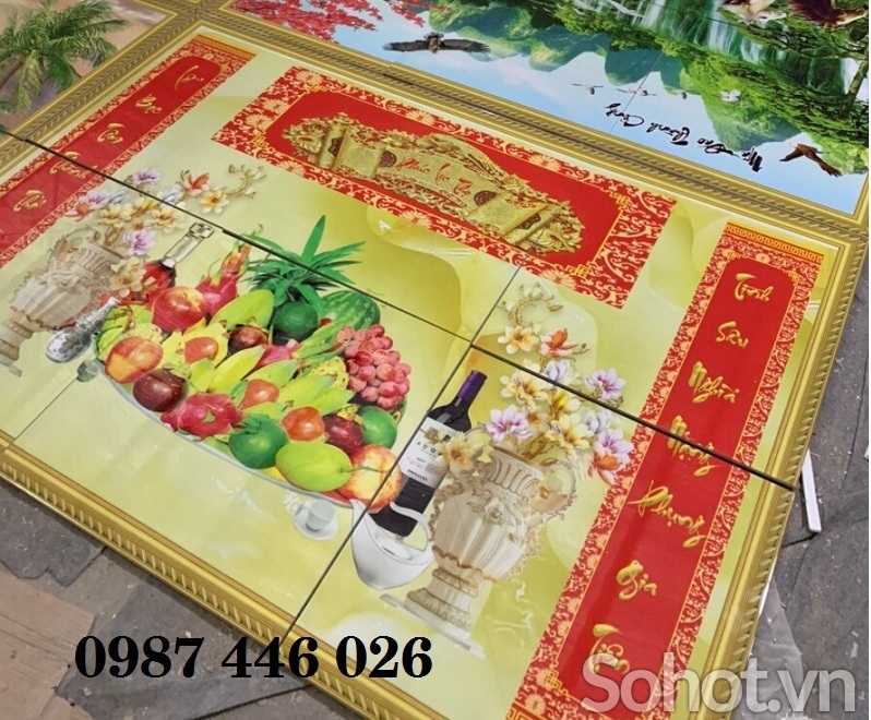 Gạch ốp tường tranh phòng thờ HP9273