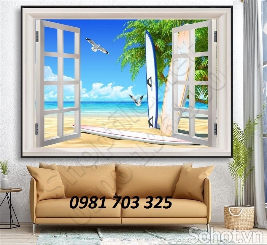 Gạch tranh cửa sổ đẹp 3d
