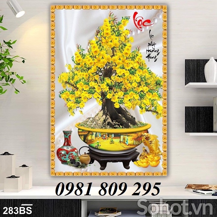 Gạch tranh cao cấp 3D Hoa mai